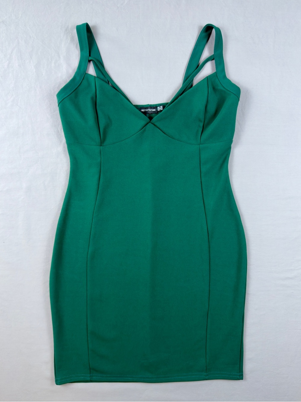 PrettyLittleThing Emerald Green Strappy Bodycon Mini Dress